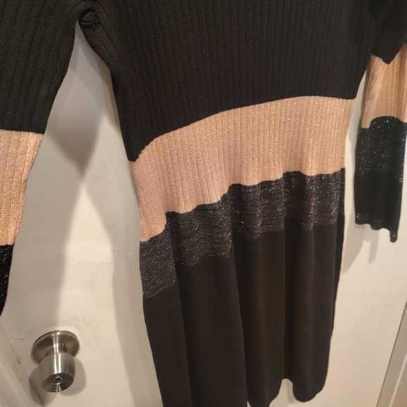 Roz & Ali NWT Color Block Long Sleeve Sweater Dress Sz 2X Party Career Event - Picture 5 of 8